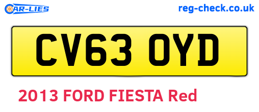 CV63OYD are the vehicle registration plates.