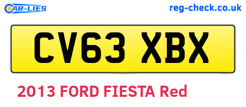 CV63XBX are the vehicle registration plates.