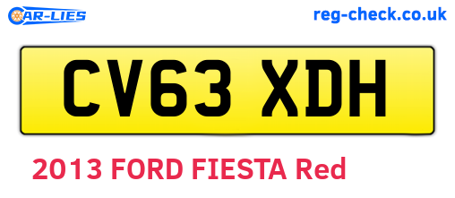 CV63XDH are the vehicle registration plates.