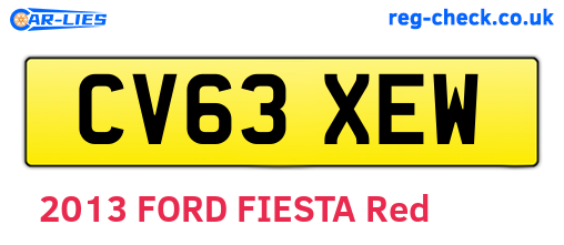 CV63XEW are the vehicle registration plates.