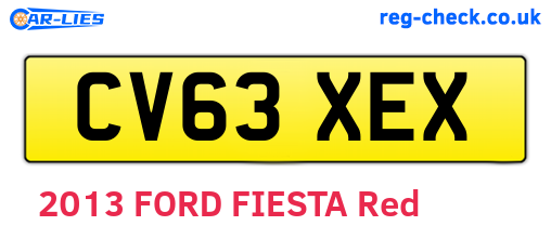 CV63XEX are the vehicle registration plates.