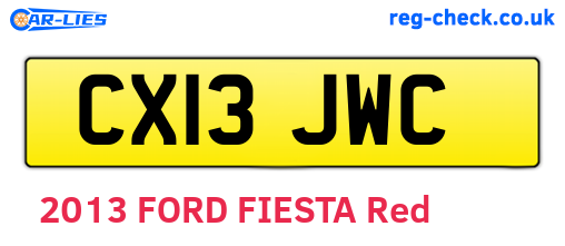 CX13JWC are the vehicle registration plates.