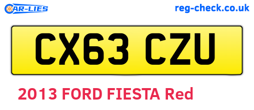CX63CZU are the vehicle registration plates.