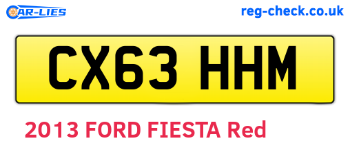 CX63HHM are the vehicle registration plates.