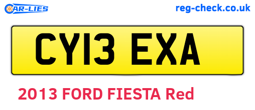 CY13EXA are the vehicle registration plates.
