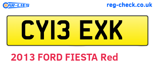 CY13EXK are the vehicle registration plates.