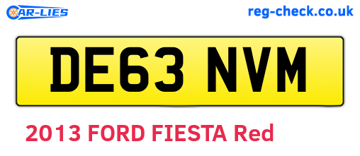 DE63NVM are the vehicle registration plates.