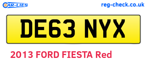 DE63NYX are the vehicle registration plates.