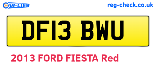 DF13BWU are the vehicle registration plates.