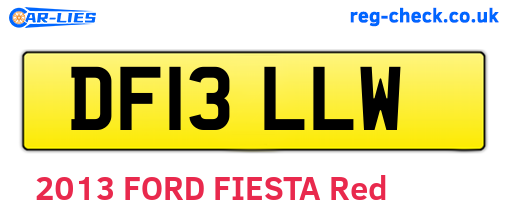 DF13LLW are the vehicle registration plates.