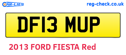 DF13MUP are the vehicle registration plates.