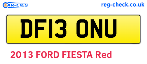 DF13ONU are the vehicle registration plates.