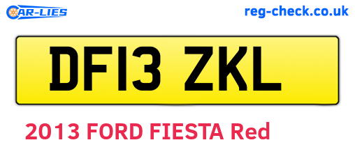 DF13ZKL are the vehicle registration plates.