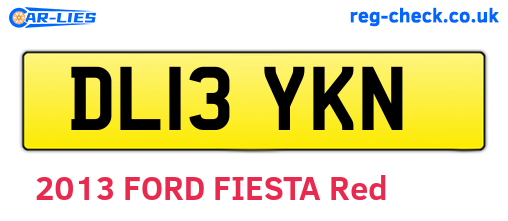 DL13YKN are the vehicle registration plates.