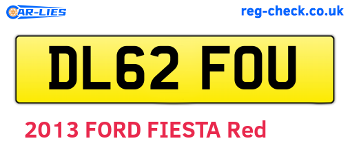 DL62FOU are the vehicle registration plates.
