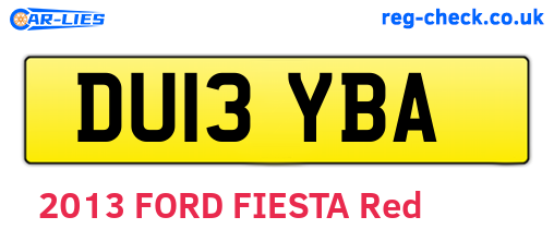DU13YBA are the vehicle registration plates.