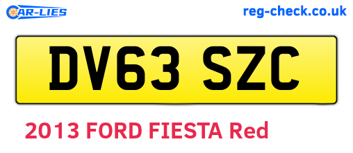 DV63SZC are the vehicle registration plates.