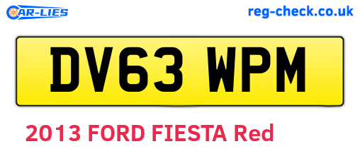 DV63WPM are the vehicle registration plates.