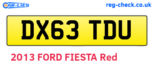 DX63TDU are the vehicle registration plates.