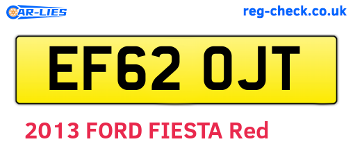 EF62OJT are the vehicle registration plates.