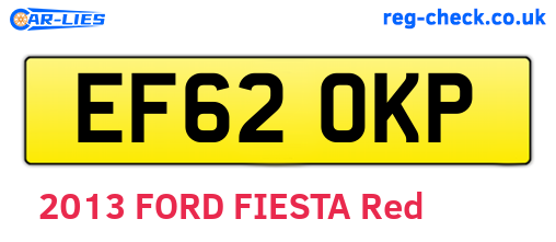 EF62OKP are the vehicle registration plates.