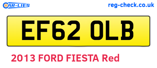 EF62OLB are the vehicle registration plates.