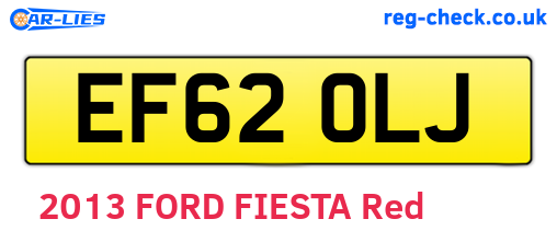 EF62OLJ are the vehicle registration plates.