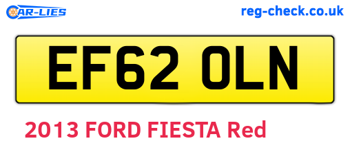 EF62OLN are the vehicle registration plates.