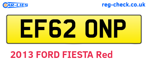 EF62ONP are the vehicle registration plates.