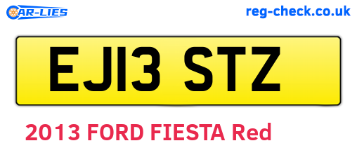 EJ13STZ are the vehicle registration plates.