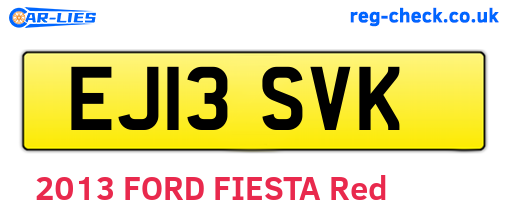 EJ13SVK are the vehicle registration plates.