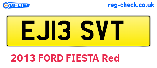 EJ13SVT are the vehicle registration plates.