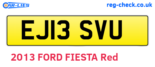 EJ13SVU are the vehicle registration plates.