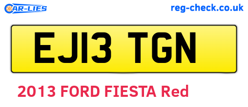 EJ13TGN are the vehicle registration plates.