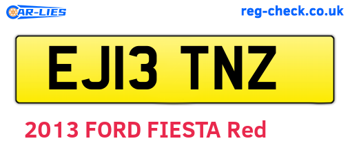 EJ13TNZ are the vehicle registration plates.