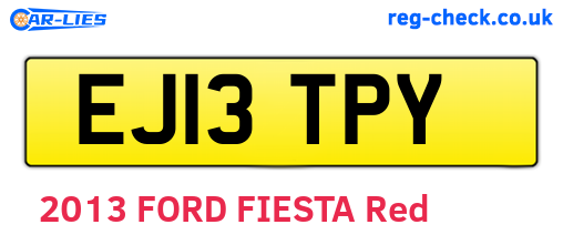 EJ13TPY are the vehicle registration plates.