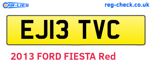 EJ13TVC are the vehicle registration plates.