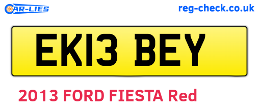EK13BEY are the vehicle registration plates.