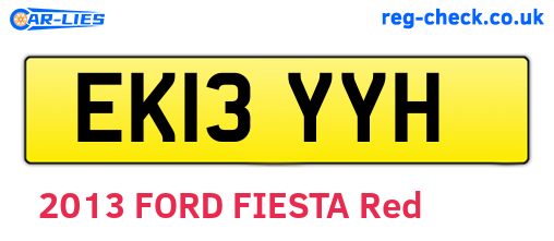 EK13YYH are the vehicle registration plates.