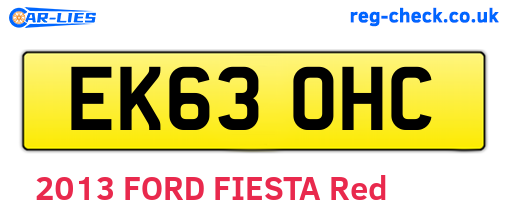 EK63OHC are the vehicle registration plates.