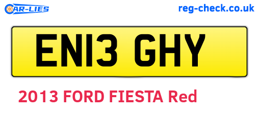 EN13GHY are the vehicle registration plates.