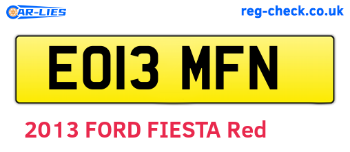 EO13MFN are the vehicle registration plates.