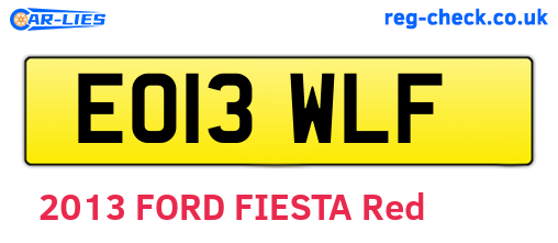EO13WLF are the vehicle registration plates.