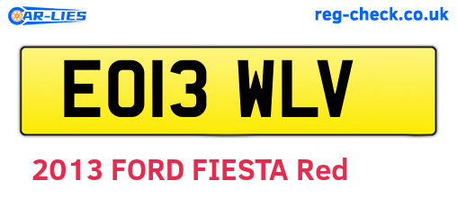 EO13WLV are the vehicle registration plates.