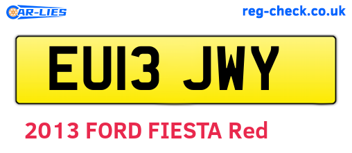EU13JWY are the vehicle registration plates.