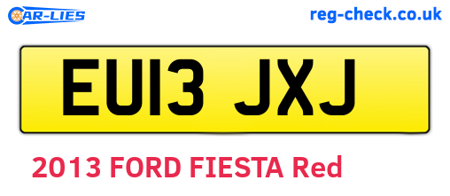 EU13JXJ are the vehicle registration plates.