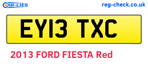 EY13TXC are the vehicle registration plates.
