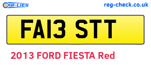 FA13STT are the vehicle registration plates.
