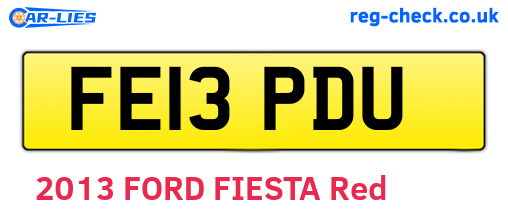 FE13PDU are the vehicle registration plates.