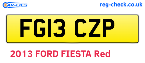 FG13CZP are the vehicle registration plates.